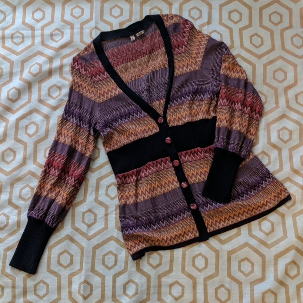 Cardigan | Funky Orange Purple Stripes | Unique